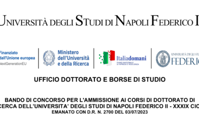 Concorso per l’ammissione ai corsi di dottorato di ricerca del 39° ciclo